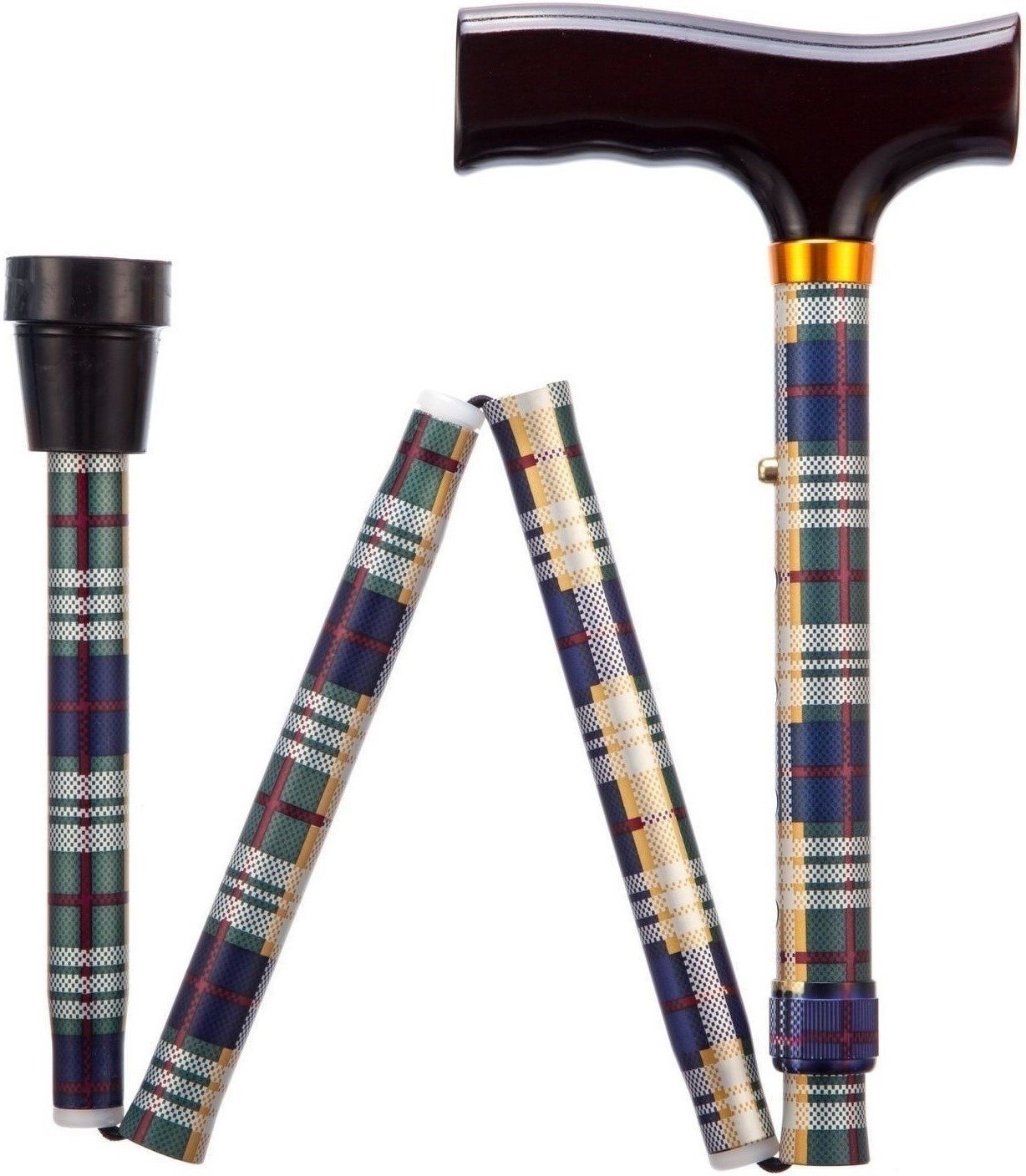 Opvouwbare wandelstok Geruit Kort 74 - 84 cm