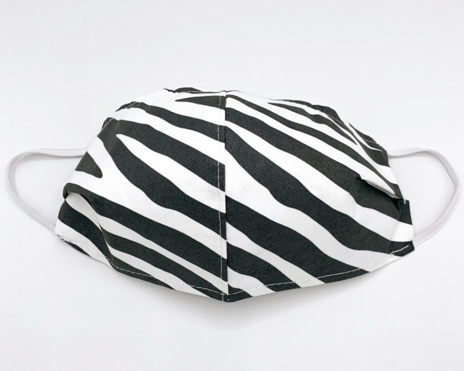 Wasbaar mondkapje stof Zebra