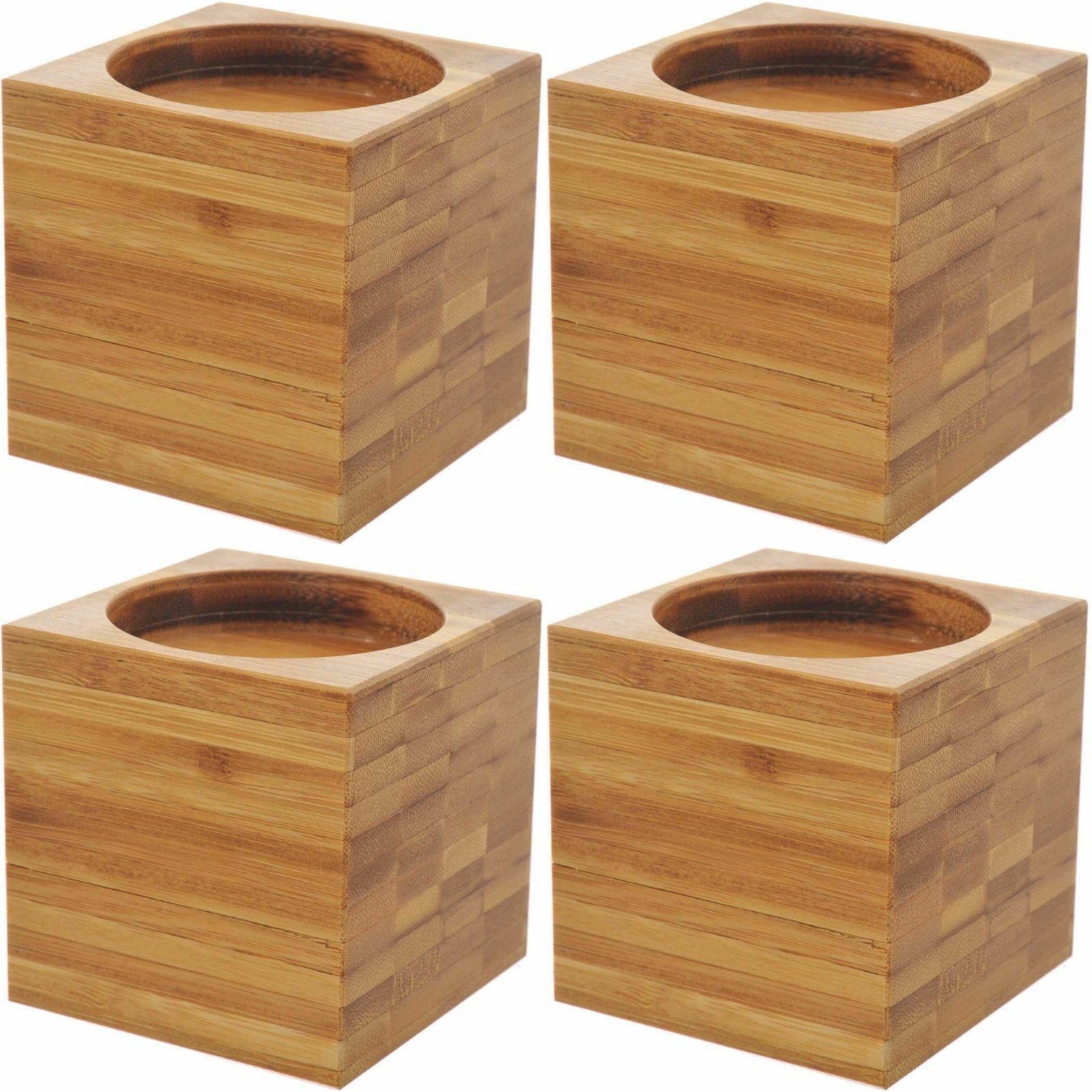 Bedverhoger set 4 stuks Laag 9 cm Bamboe