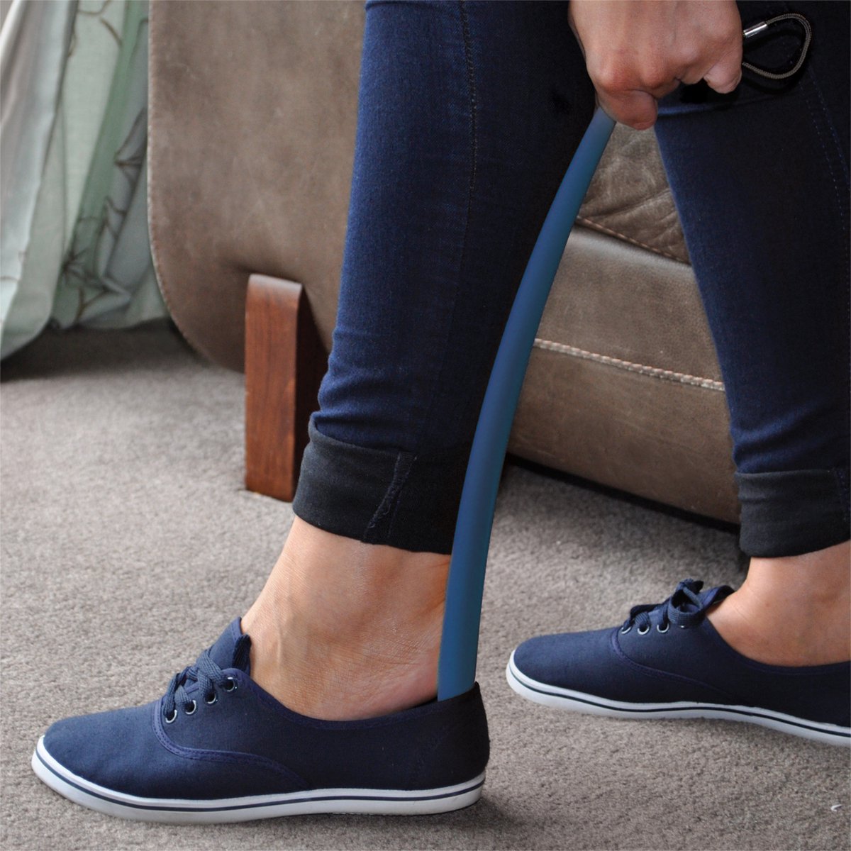schoenlepel plastic blauw aidapt