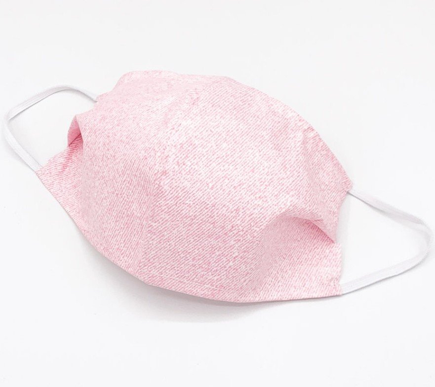 Wasbaar mondkapje stof Roze Denim - Large