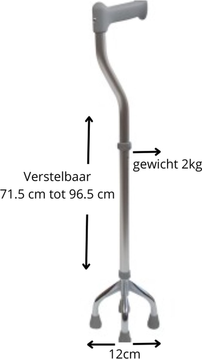 4 poot wandelstok aidapt afmetingen 4 poot wandelstok aidapt afmetingen