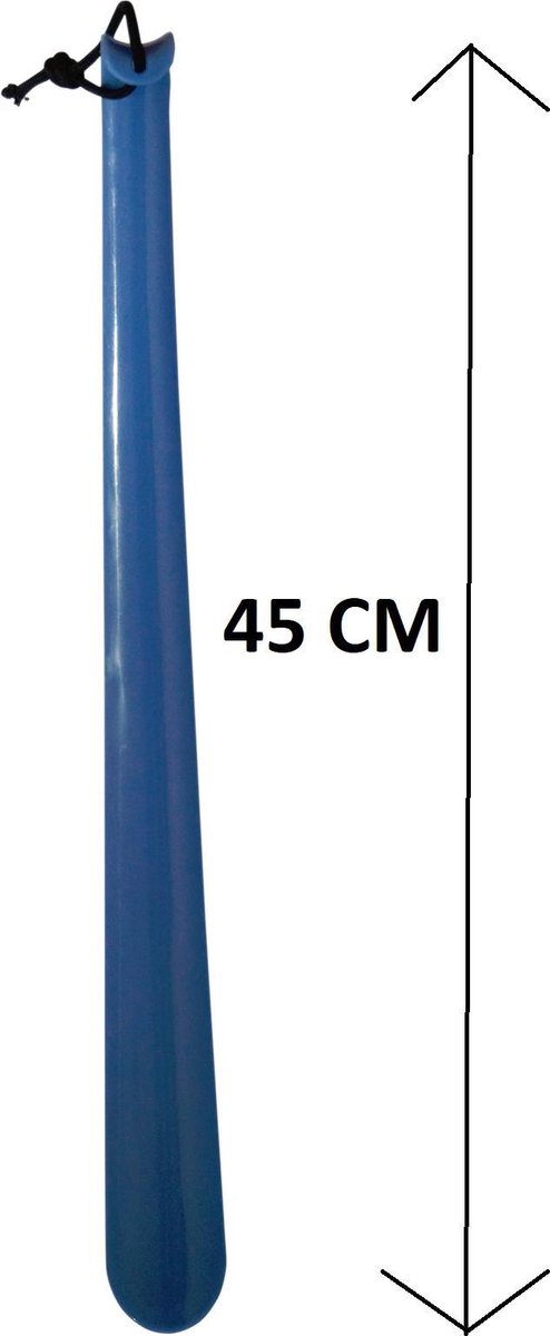 lange plastic schoenlepel blauw