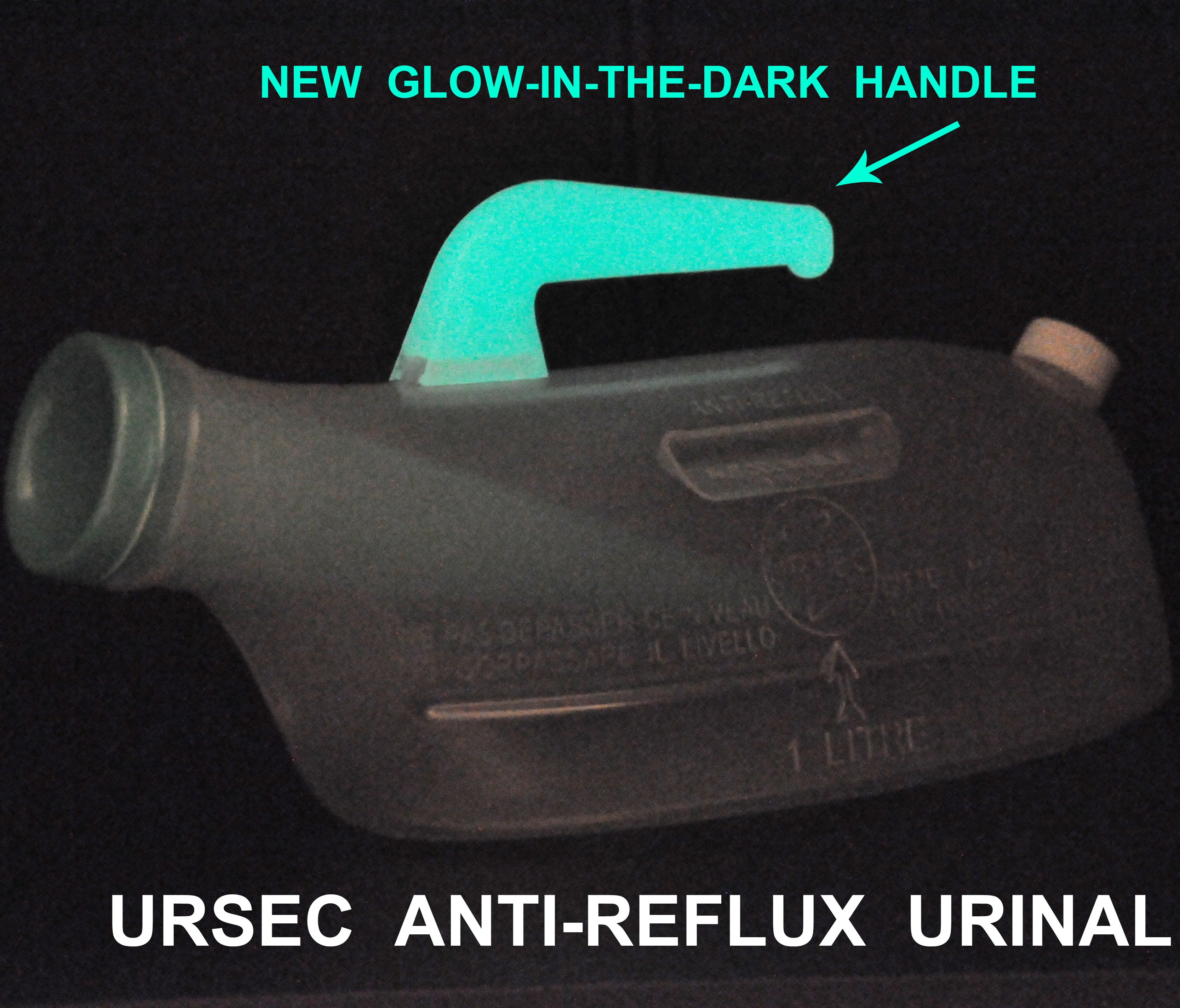 Urinaal met terugloopbeveiliging glow in the dark