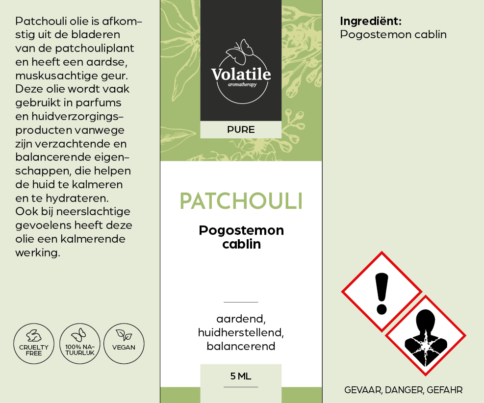 patchouli etherische olie 5 ml verpakking