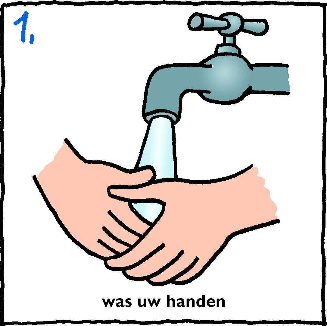 bril voor oogdruppels handen wassen