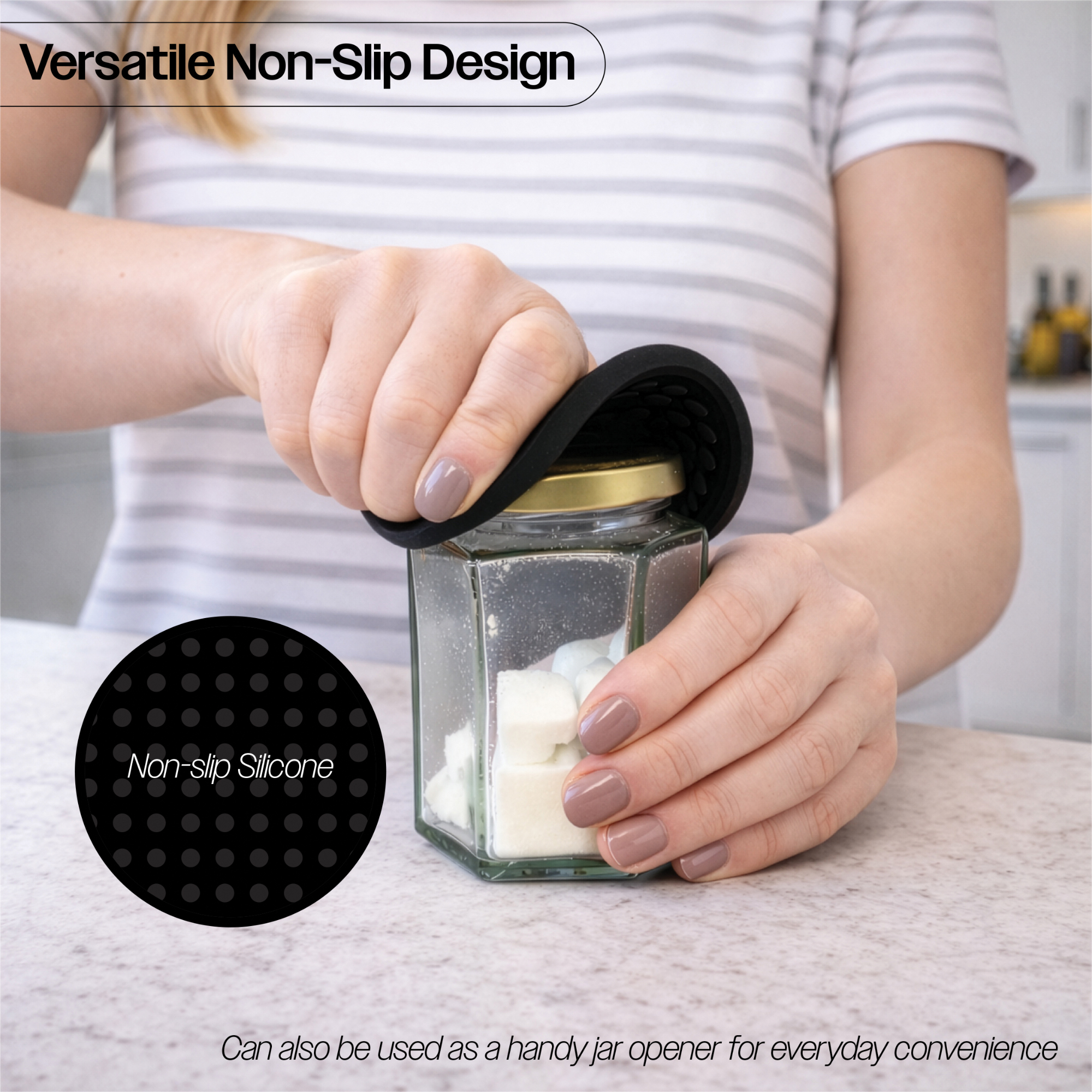 anti-slip opener siliconen zwart aidapt