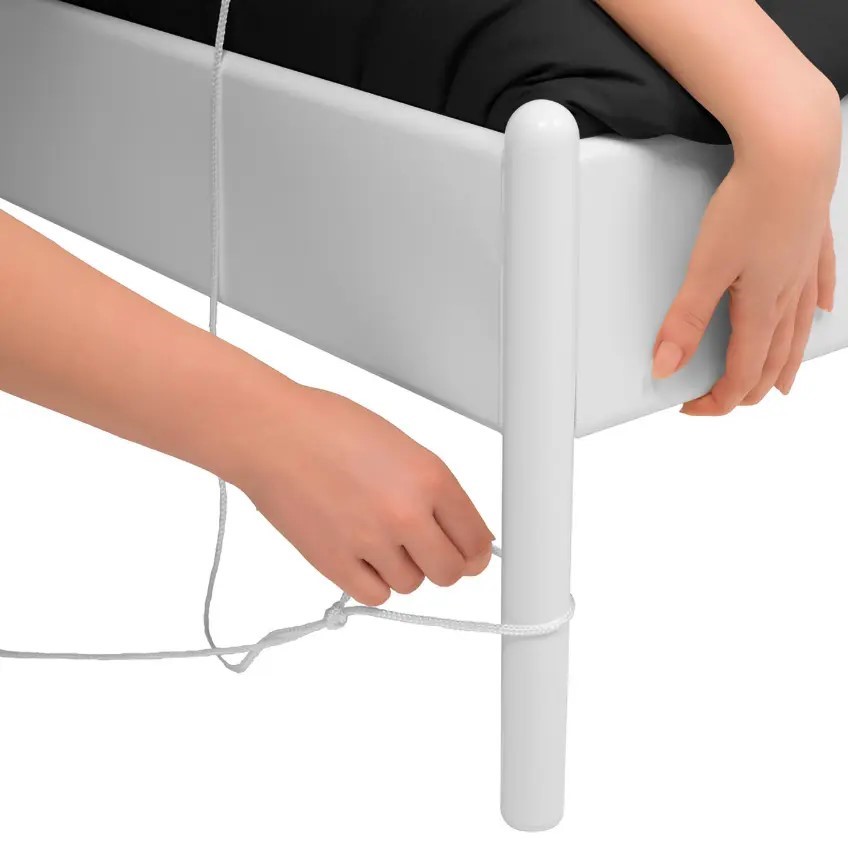 bedladder wit bevestigen voeteneinde bed