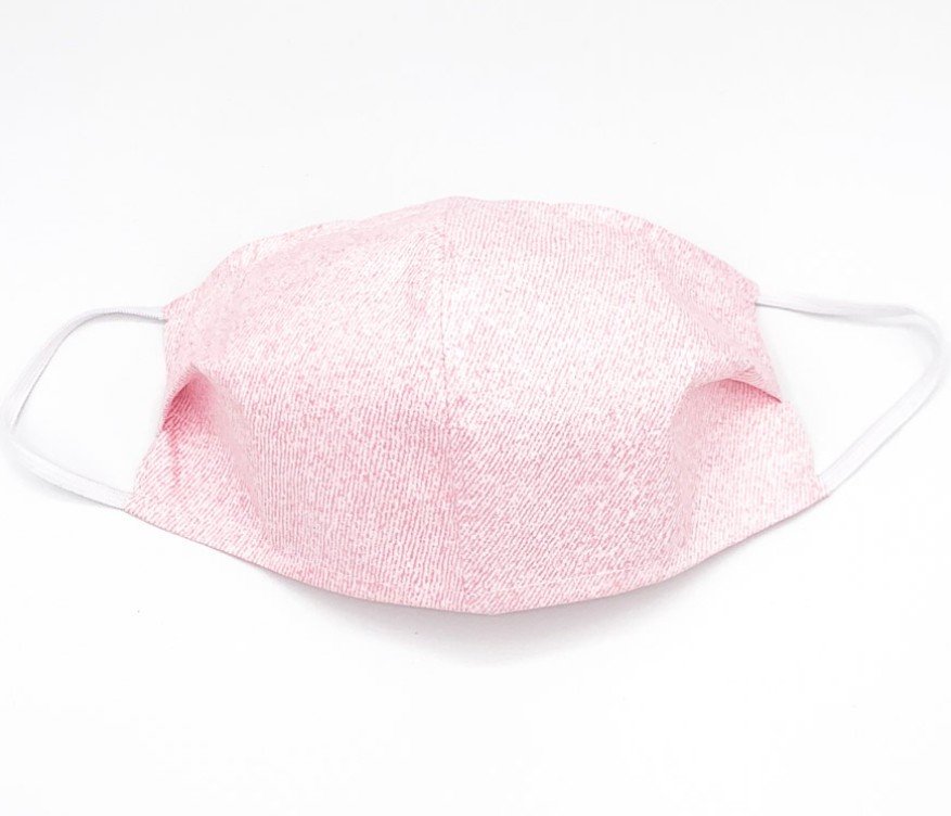 Wasbaar mondkapje stof Roze Denim - Large