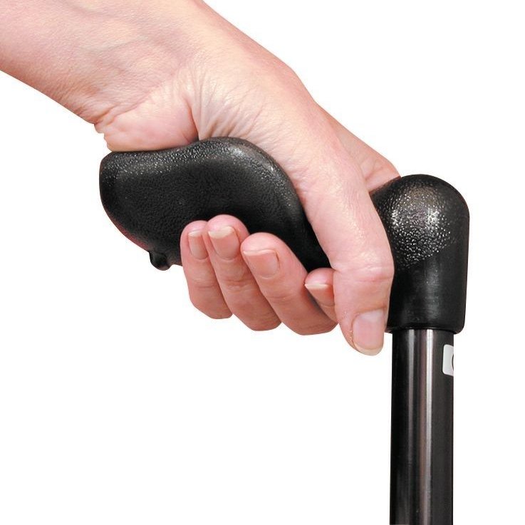 Opvouwbare wandelstok ergonomisch handvat Zwart Links