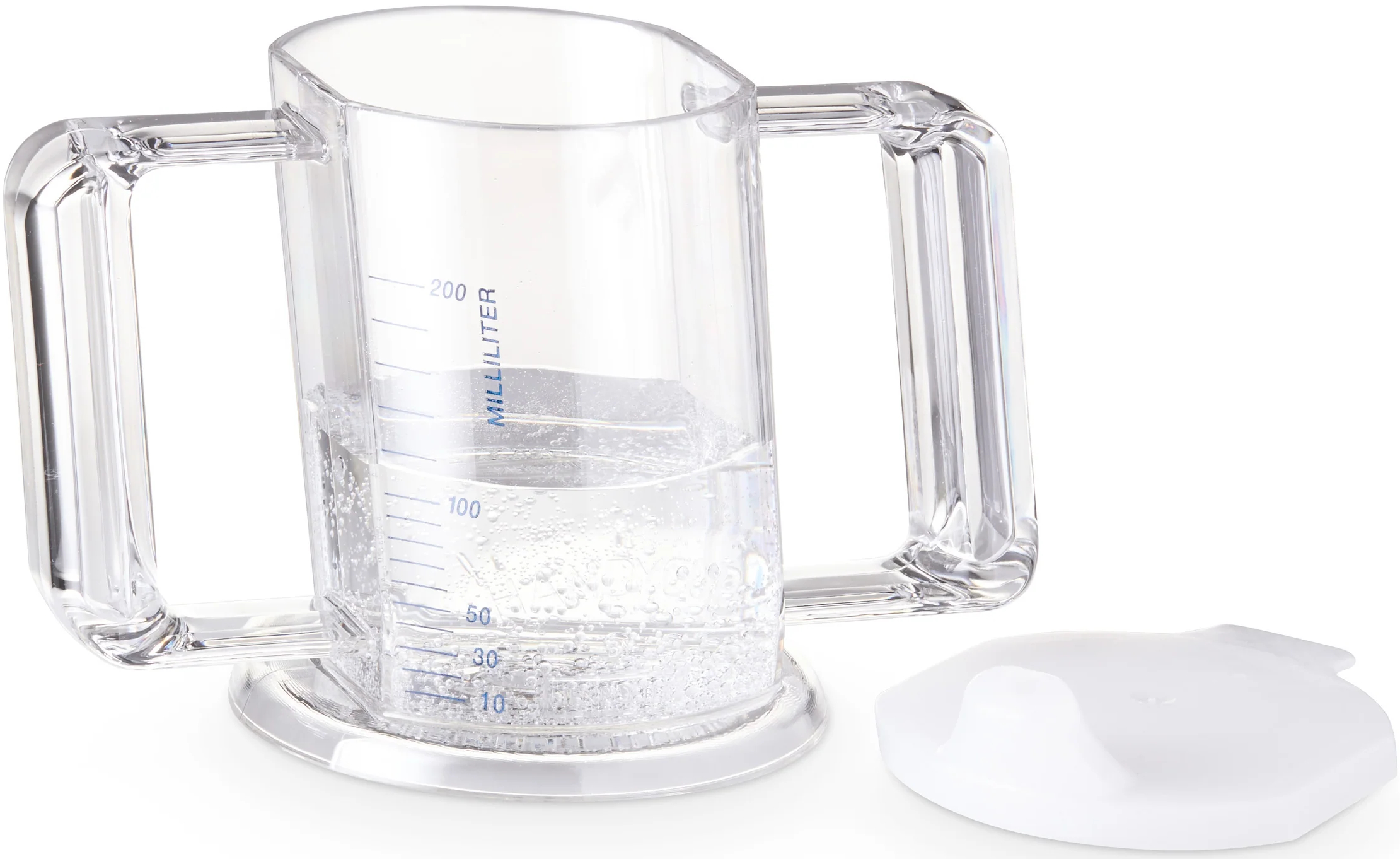 schuine drinkbeker met deksel