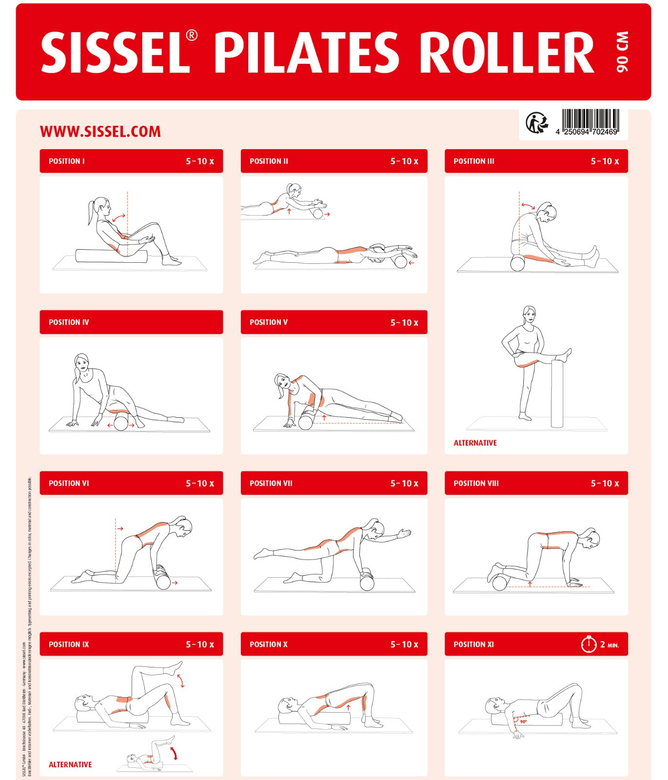 Sissel pilates roller Pro Soft 90 cm