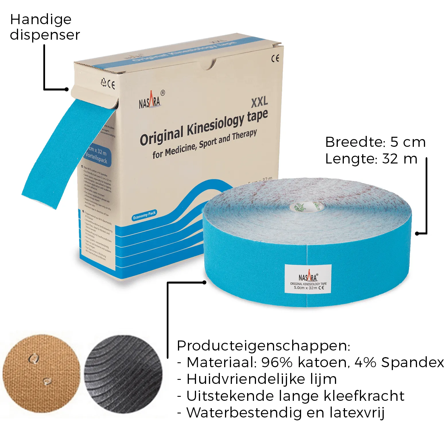 Kinesiotape Nasara Roze 32 meter