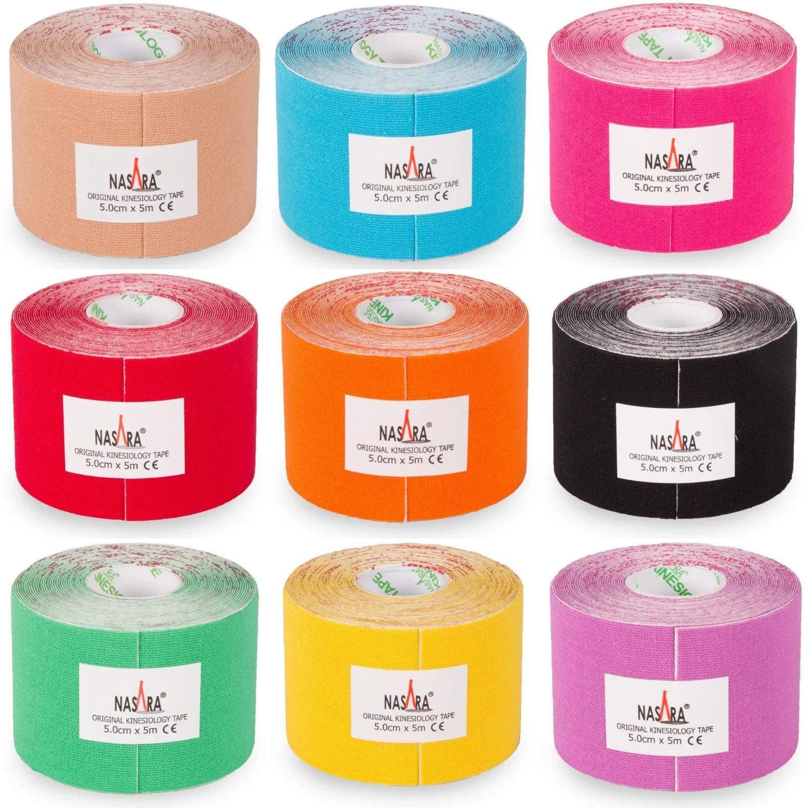 Kinesiotape Nasara Rood 6 stuks