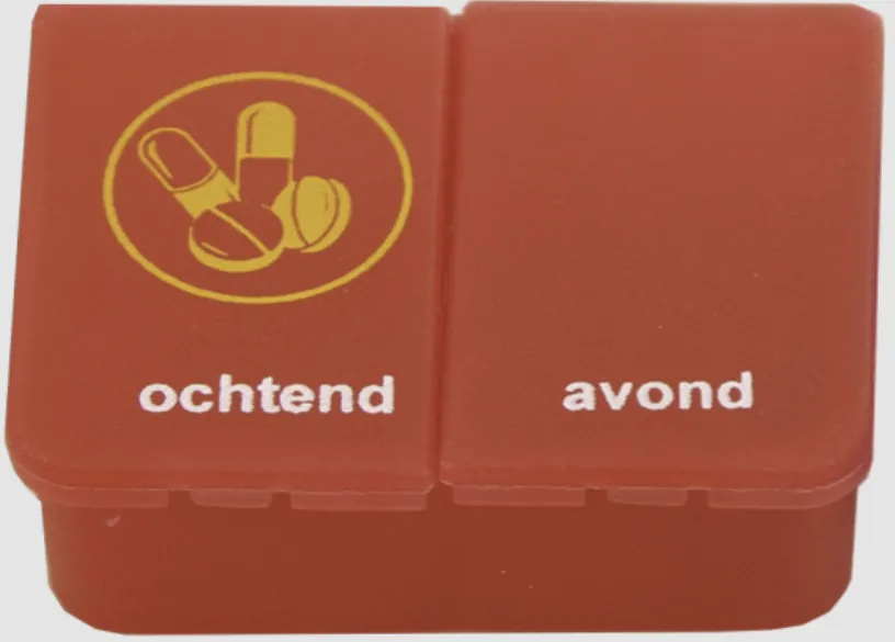 Klein pillendoosje 1 dag 2 vaks Rood