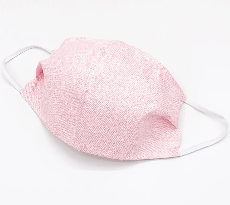 Wasbaar mondkapje stof Roze Denim