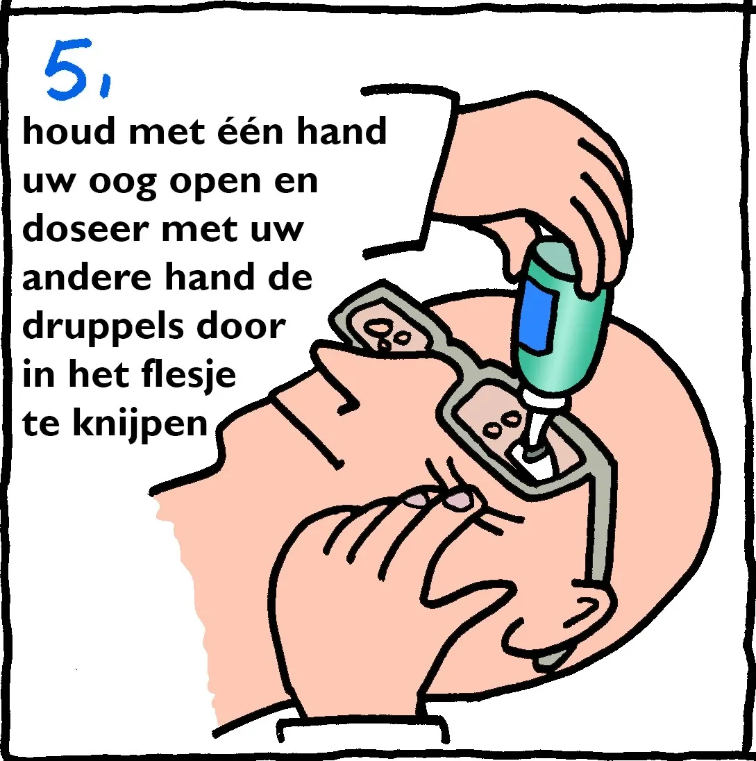 oogdruppelbril oogdruppels aanbrengen