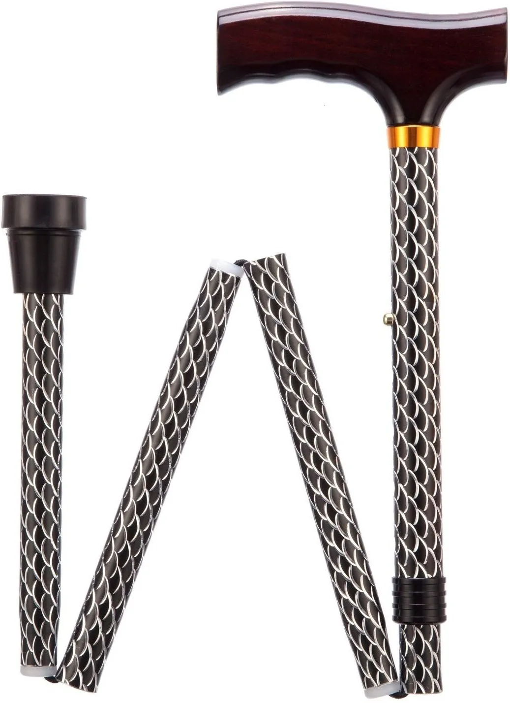Opvouwbare wandelstok Etched Black