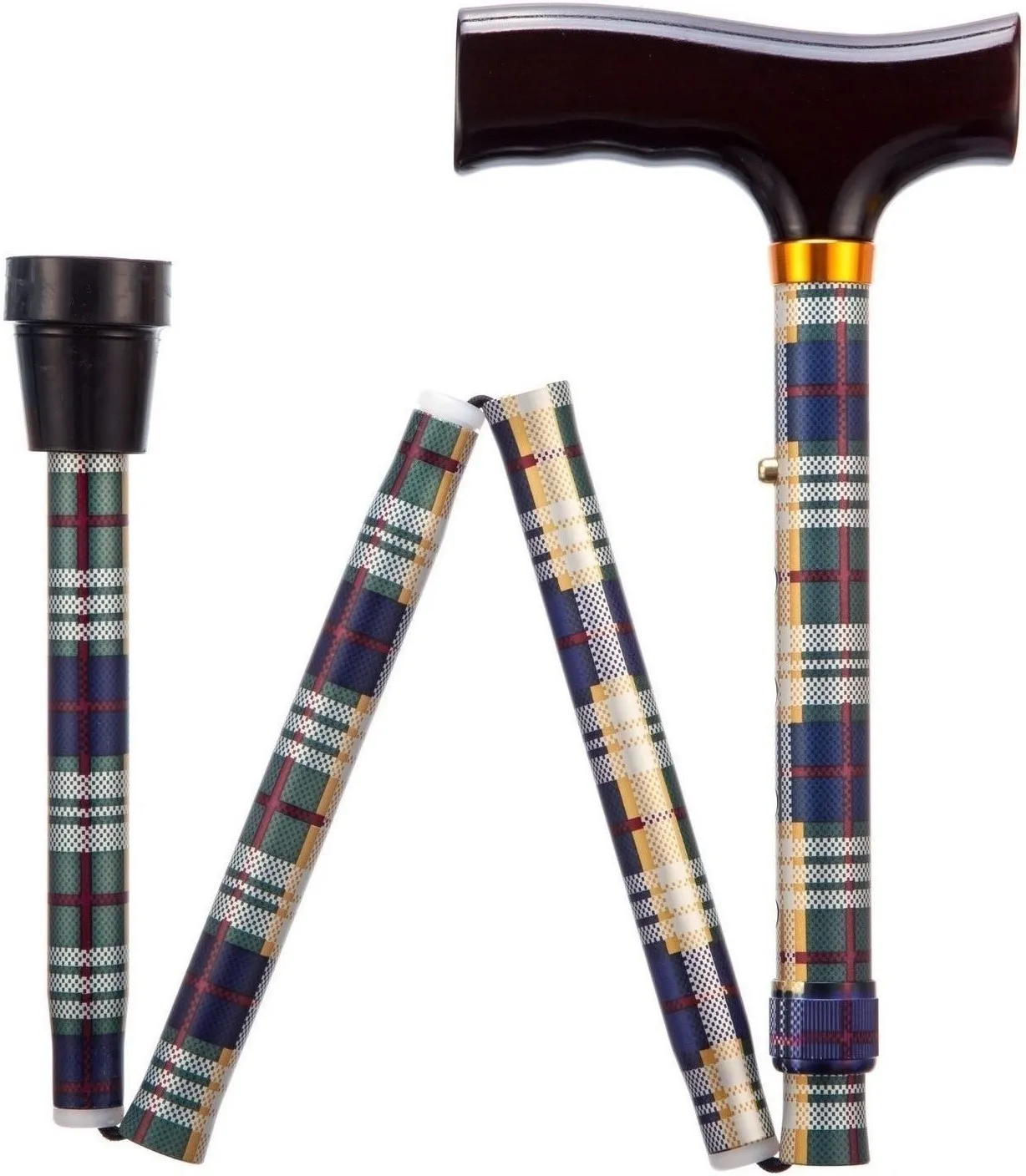 Opvouwbare wandelstok Geruit Kort 74 - 84 cm