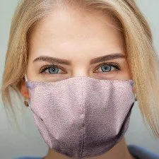 Wasbaar mondkapje stof Roze Denim