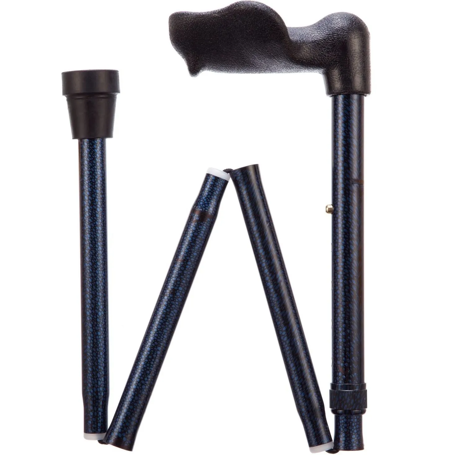 Opvouwbare wandelstok ergonomisch handvat Blue Ice Rechts